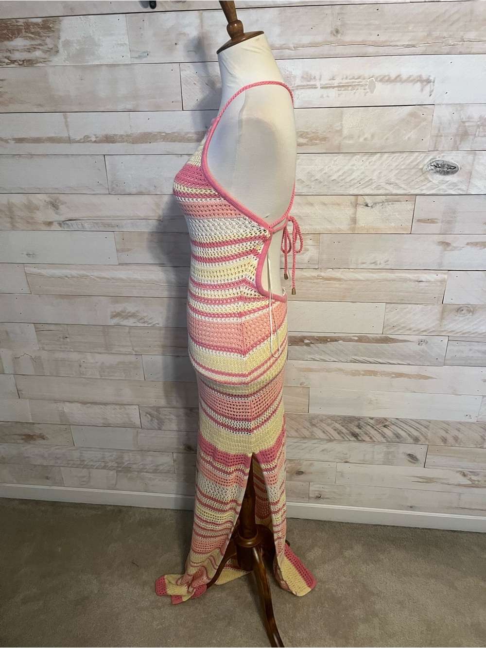 NWT L Space size L Hanna Montazamie Kaye Crochet Maxi Cover-Up Dress - Picture 6 of 11